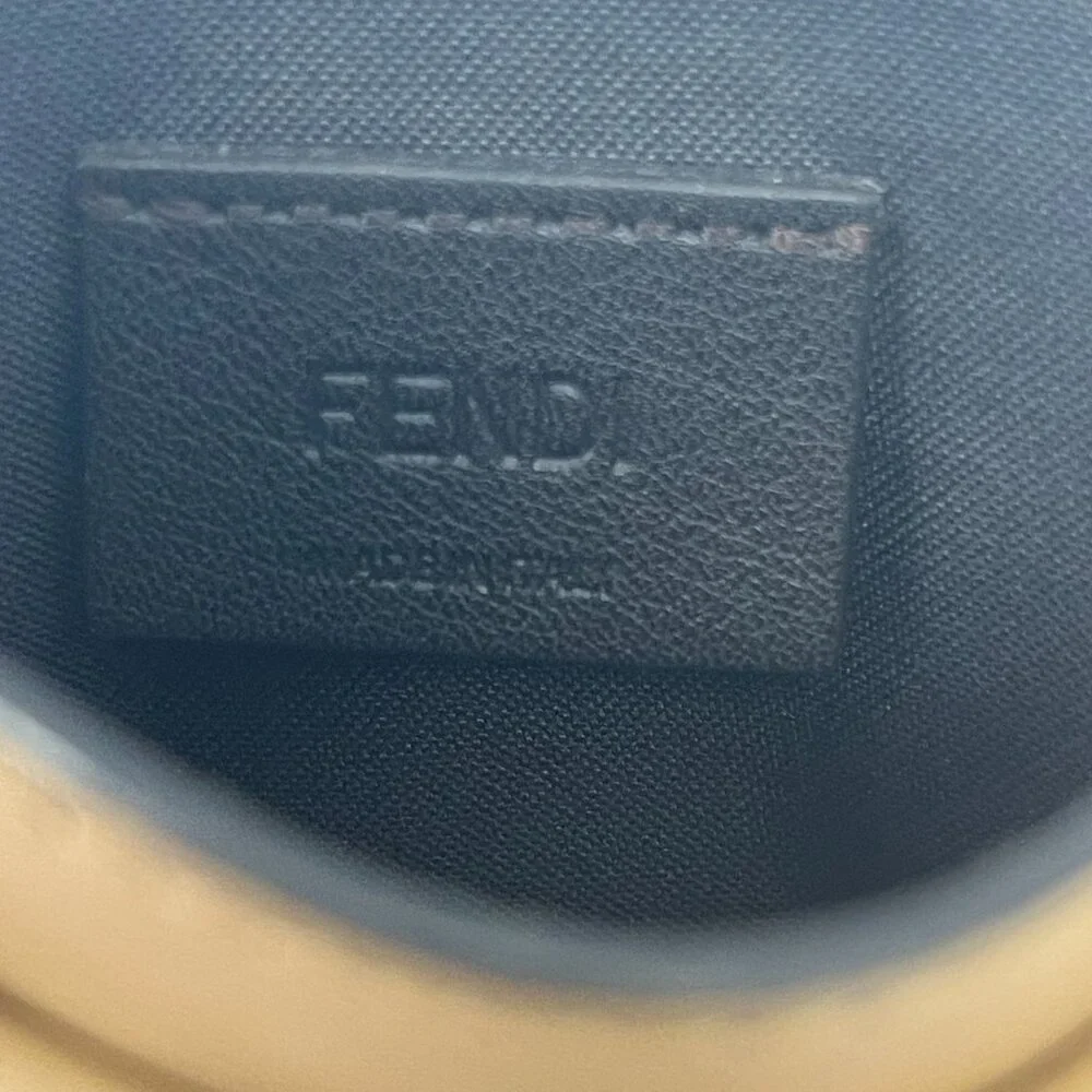Fendi Baguette Dark Beige Card Holder Nappa Leather - Preowned